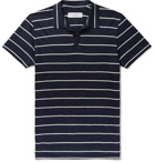Orlebar Brown - Felix Striped Linen Polo Shirt - Navy
