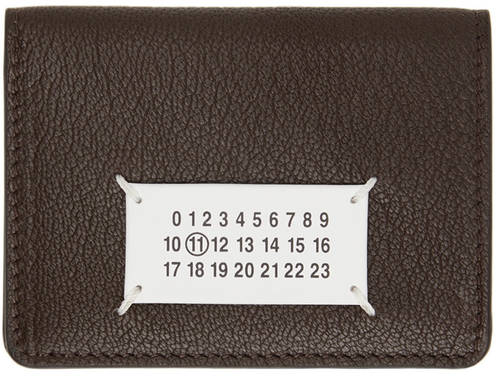 Photo: Maison Margiela Brown Logo Bifold Card Holder