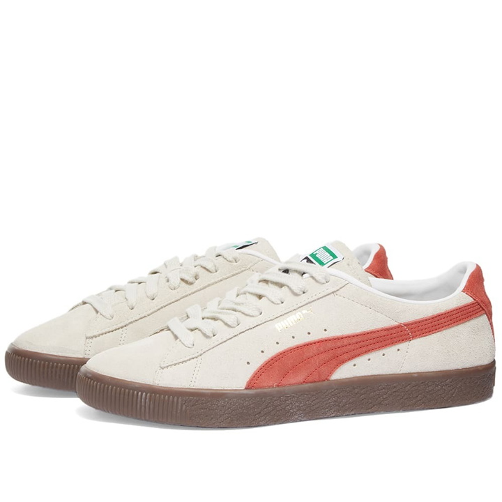 Photo: Puma Men's Suede VTG Sneakers in Pristine/Chili/Gum