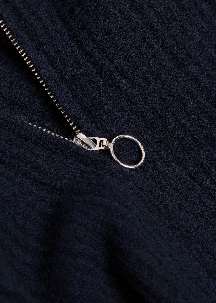 Oliver Spencer Overton Ribbed Merino Wool Cardigan Navy