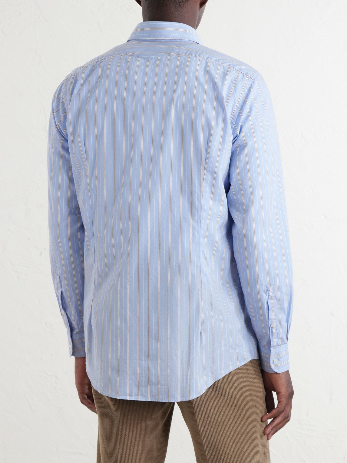 Massimo Alba - Genova Striped Cotton-Poplin Shirt - Blue