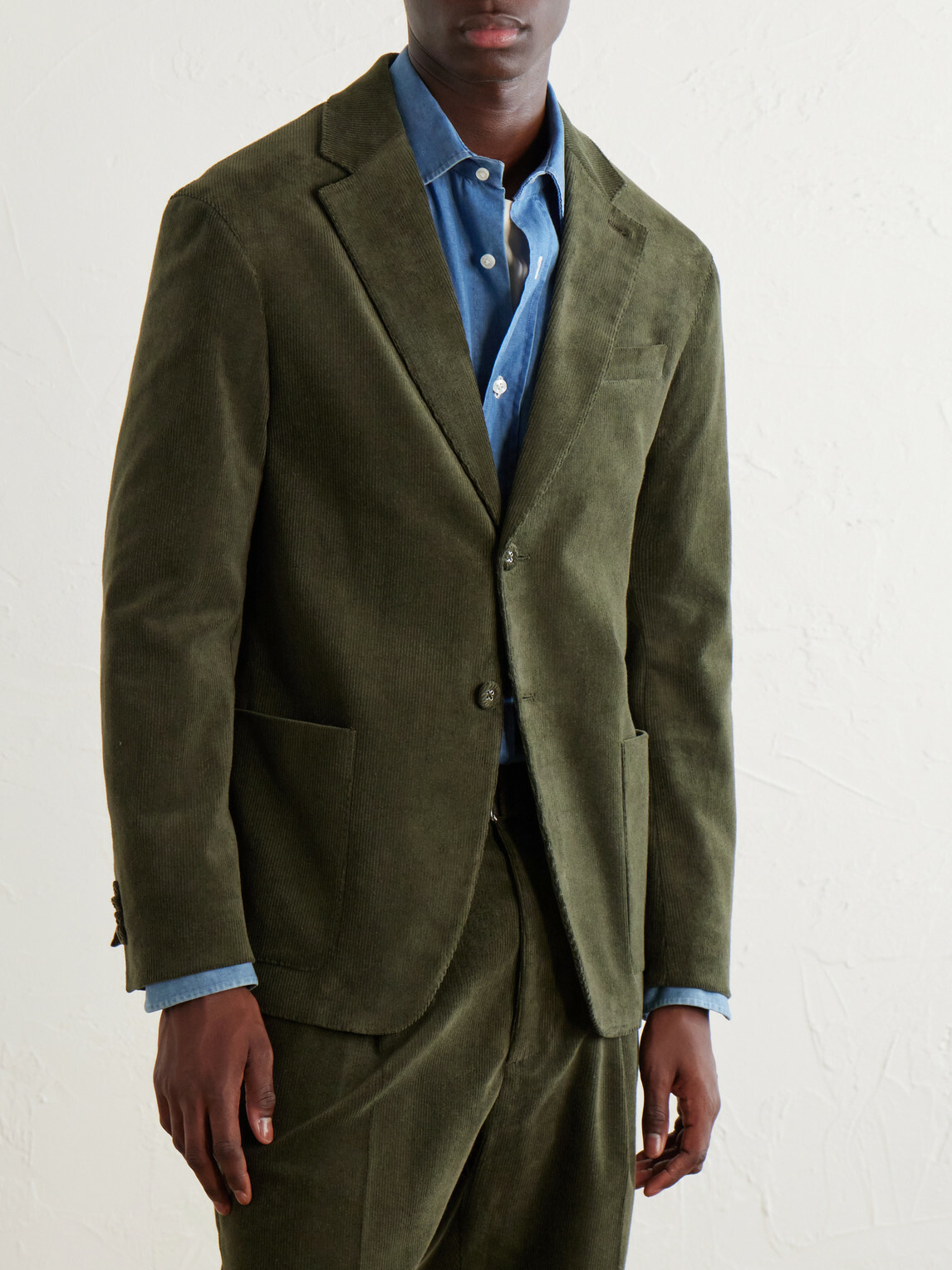 Officine Générale - Michel Cotton-Blend Corduroy Suit Jacket - Green