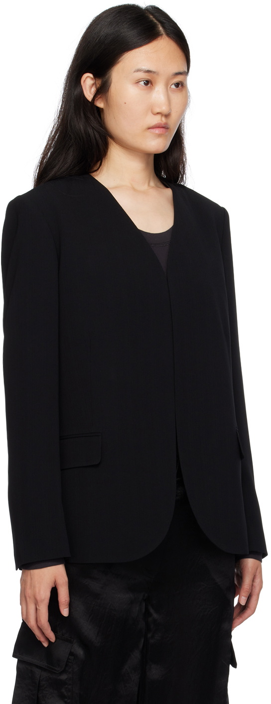 Black Collarless Blazer main image 1