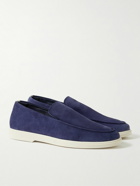 Frescobol Carioca - Miguel Leather-Trimmed Suede Loafers - Blue