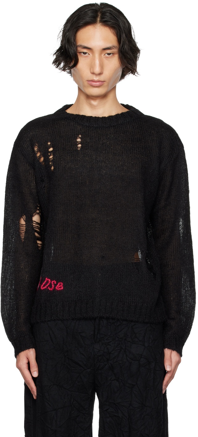Andersson Bell Black Distressed Sweater Andersson Bell