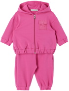 Moncler Enfant Baby Pink Zip Hoodie & Lounge Pants