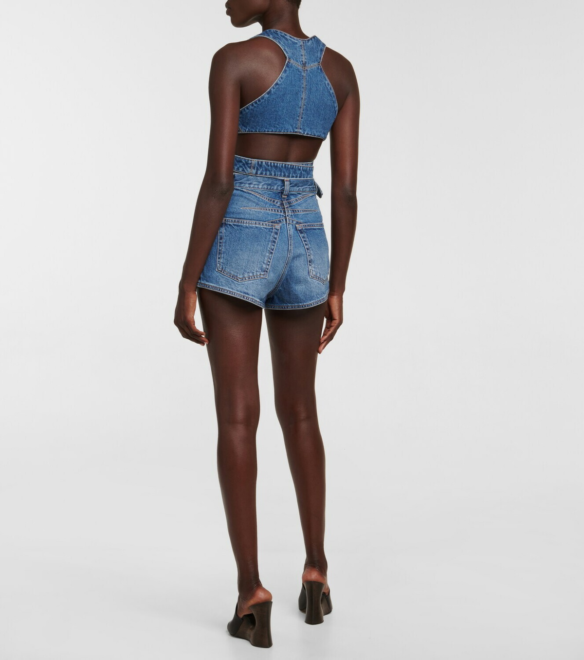 Alaïa High-rise denim shorts ALAÏA