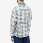 Fucking Awesome Men's Plaid Rugby Shirt in White/Blue