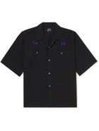 Needles - Convertible-Collar Logo-Embroidered Twill Shirt - Black