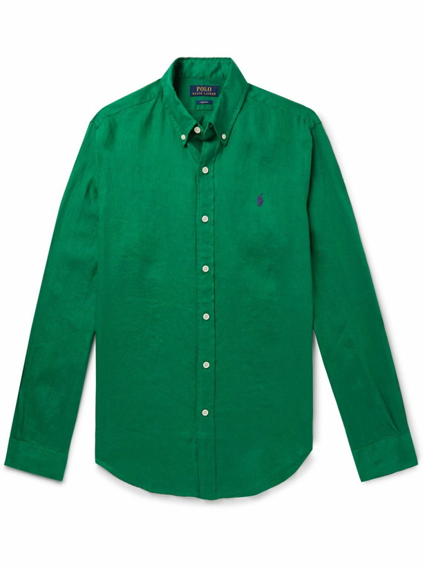 Photo: Polo Ralph Lauren - Button-Down Collar Linen Shirt - Green
