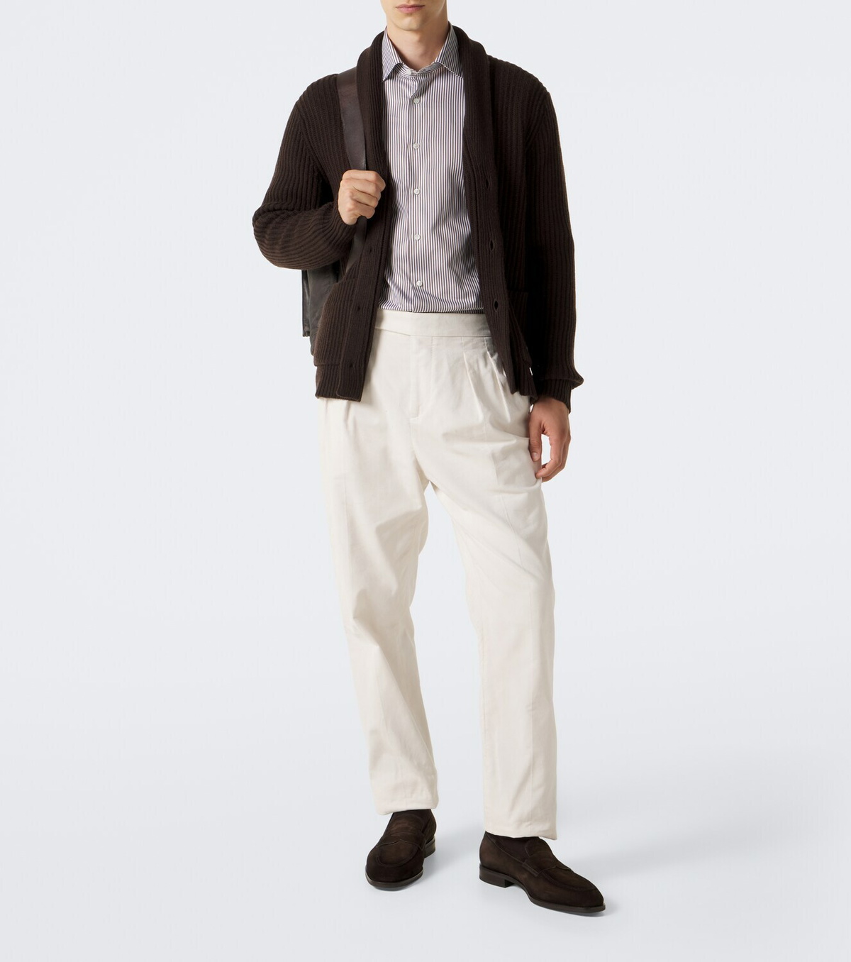 Allude Ribbed-knit wool and cashmere cardigan