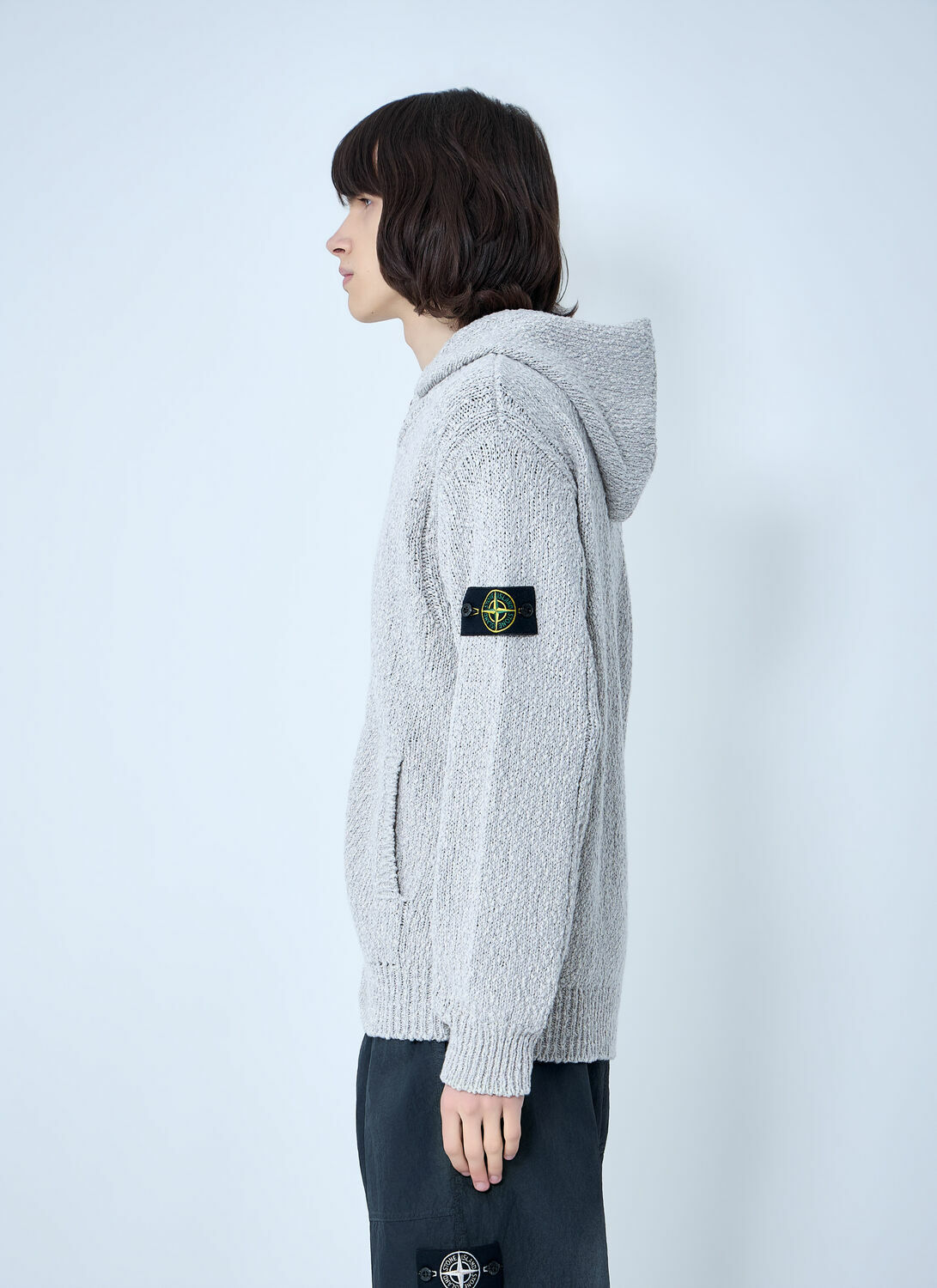 Stone Island Zip-Up Knit Hoodie