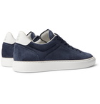 Brunello Cucinelli - Leather-Trimmed Brushed-Suede Sneakers - Blue