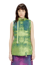 Diesel Belted vest in coloured satin denim - Vests Womens in Green