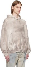 Feng Chen Wang Gray Sandwashed Ripped Hoodie