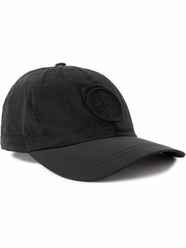 Photo: Stone Island - Logo-Appliquéd Crinkled-ECONYL® Cap - Black