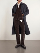 Needles - Logo-Embroidered Striped Cotton-Blend Velour Track Jacket - Brown