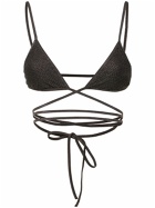 PALM ANGELS B Lurex Criss-cross Triangle Bikini Top