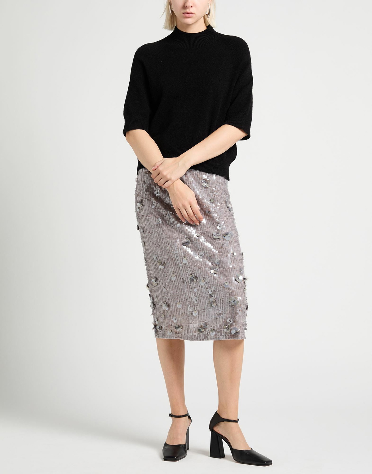 Manila Grace Womens Turtleneck in Black