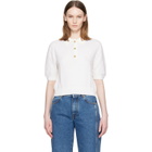 BALMAIN White 3-Button Quilted Polo
