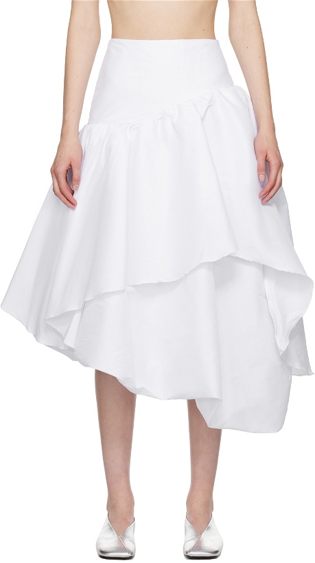 Photo: Kika Vargas SSENSE Exclusive White Abella Midi Skirt