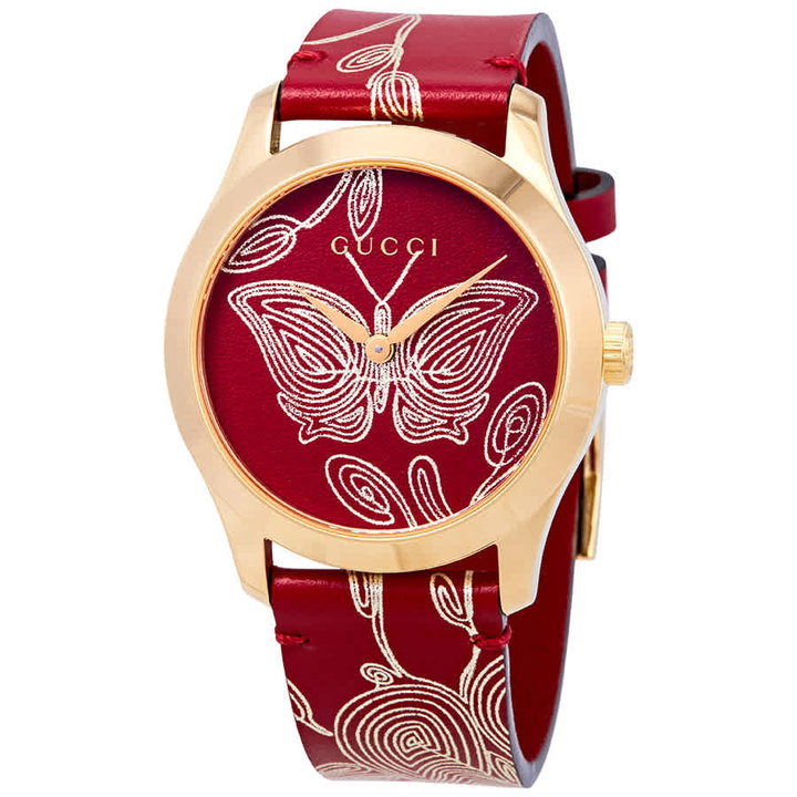 Photo: Gucci G-Timeless Red Dial Red Leather Watch YA1264054