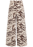Ganni Lari Zebra-print Wide-leg Jeans White