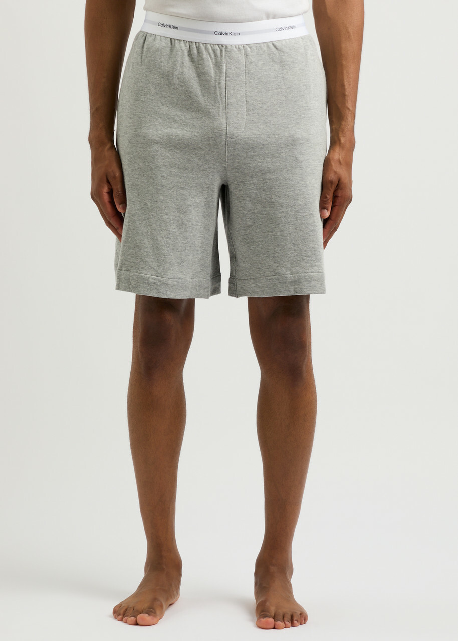 Calvin Klein Logo Stretch-cotton Pyjama Shorts Grey