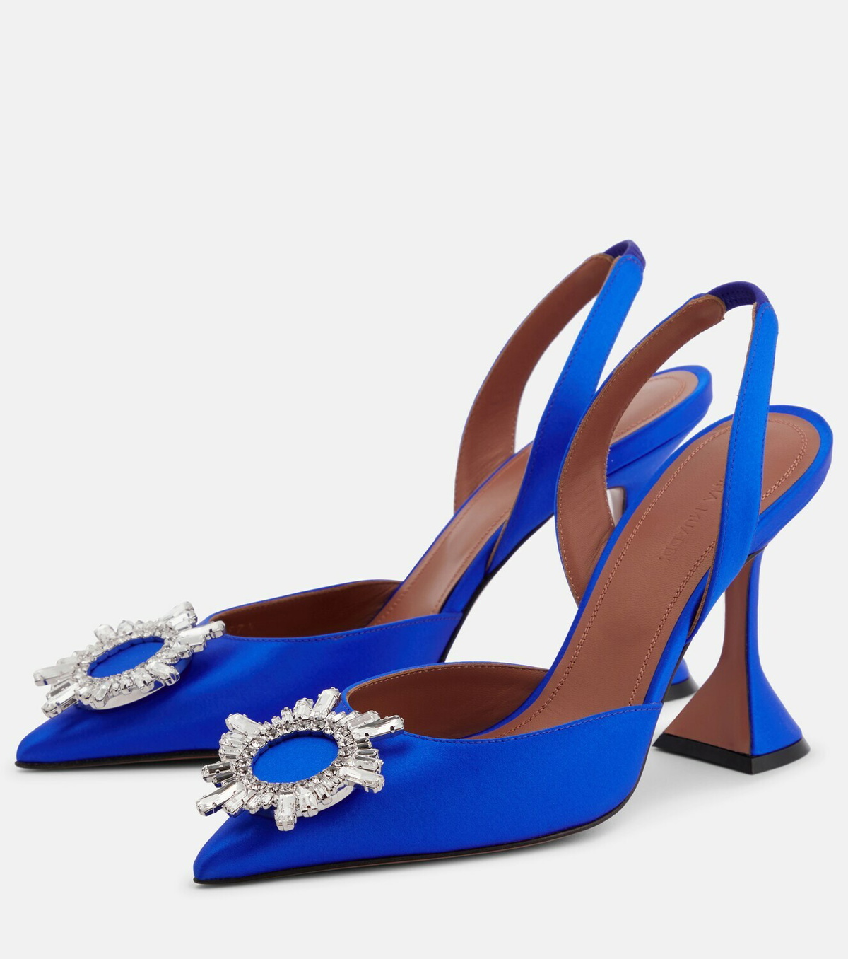 Amina Muaddi - Begum satin slingback pumps Amina Muaddi