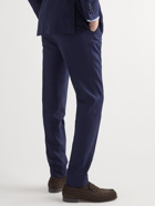Thom Sweeney - Slim-Fit Tapered Wool-Hopsack Suit Trousers - Blue