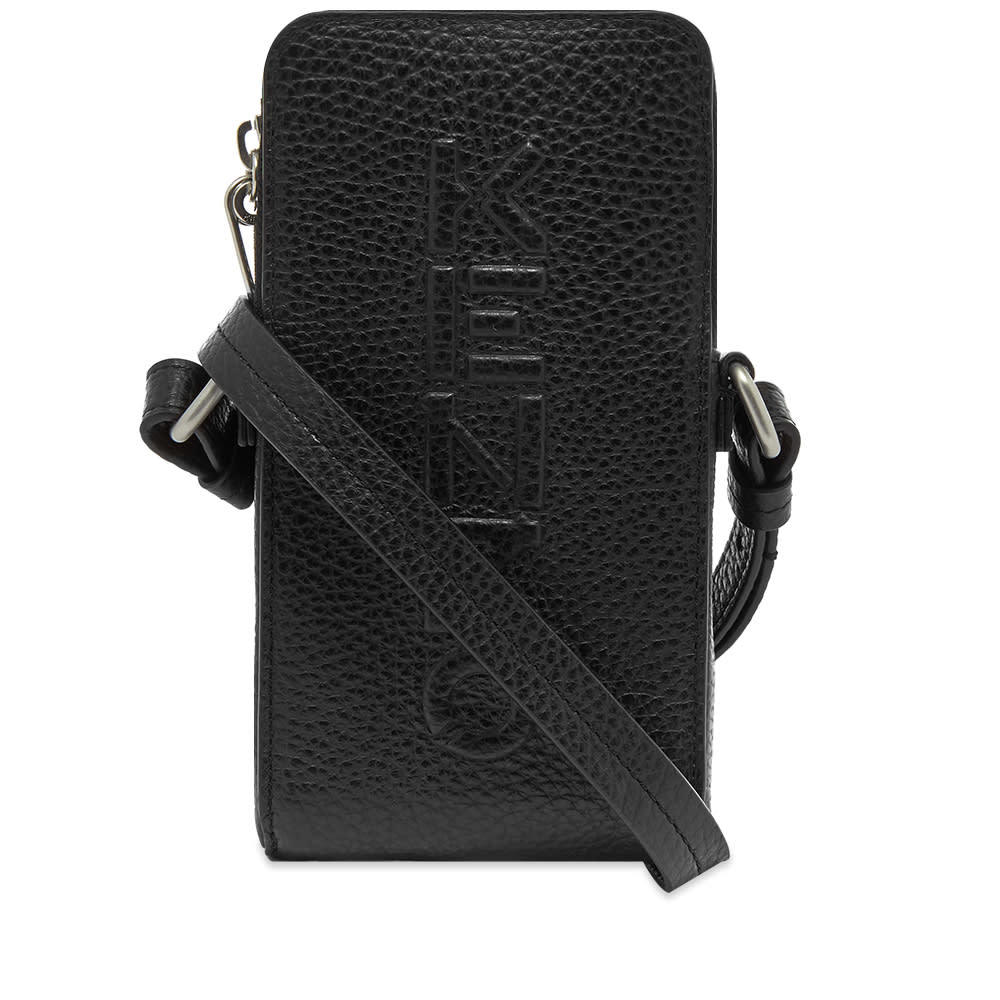 Kenzo Debossed Leather Phone Pouch On Strap Kenzo