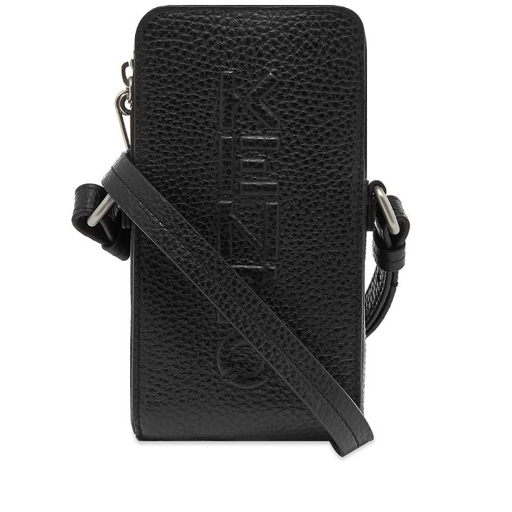 Photo: Kenzo Debossed Leather Phone Pouch On Strap