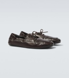 Prada Shuffle leather boat shoes
