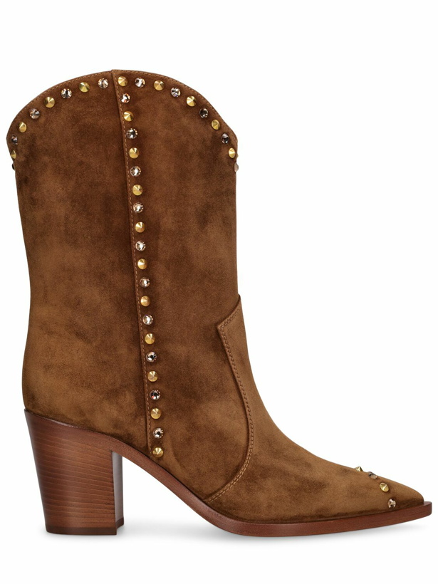 Photo: GIANVITO ROSSI - 70mm Suede Cowboy Boots