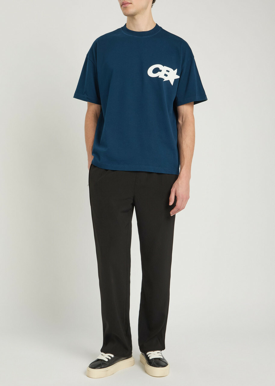 Cole Buxton Star Racing Logo-print Cotton T-shirt Navy
