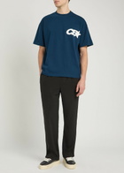 Cole Buxton Star Racing Logo-print Cotton T-shirt Navy