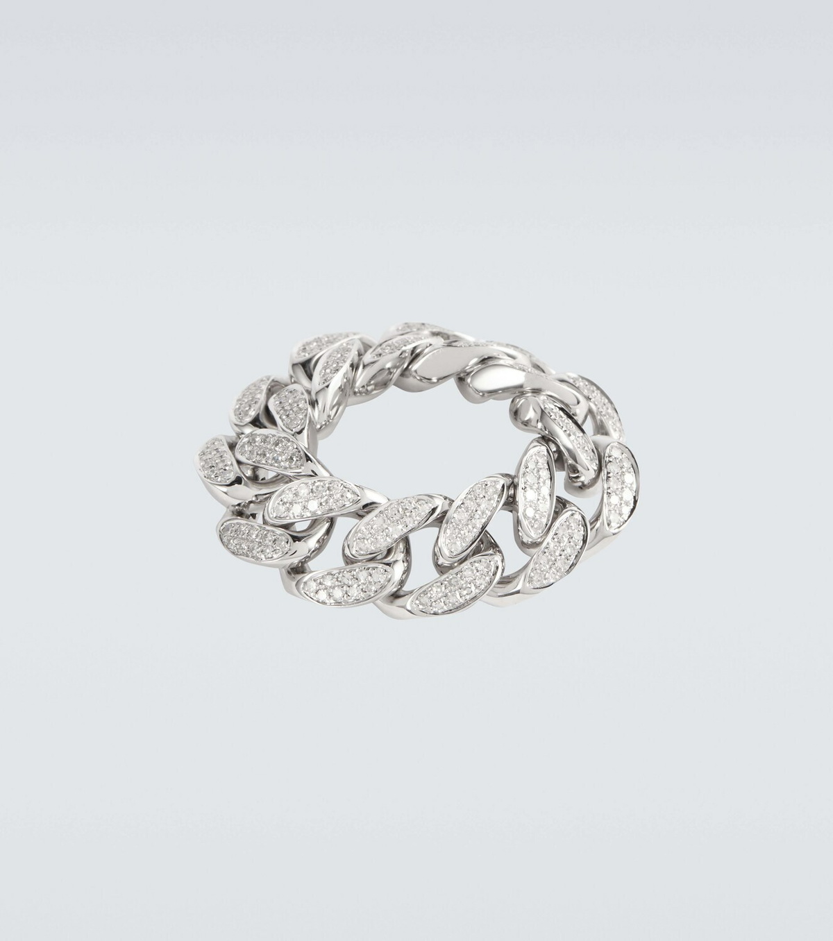 Shay Jewelry Link 18kt white gold ring with diamonds