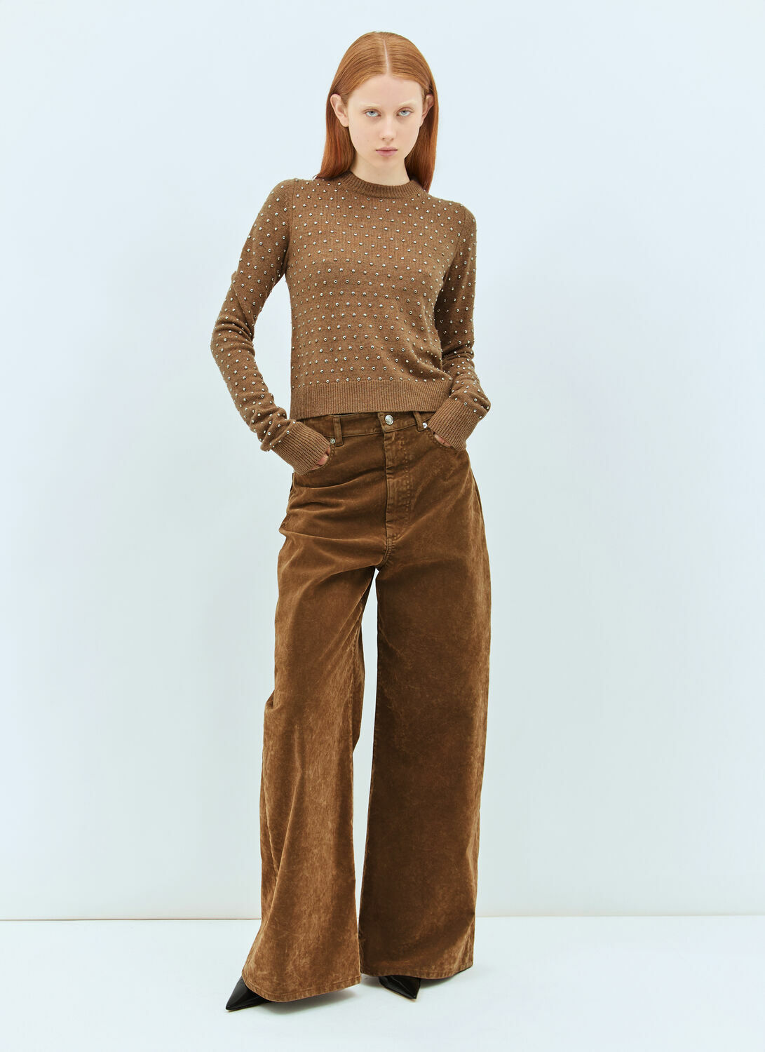 Sportmax Flocked Denim Pants
