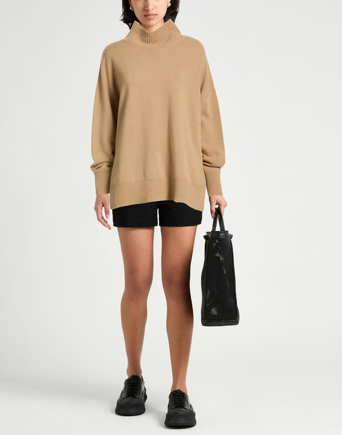 Roberto Collina Womens Turtleneck Camel