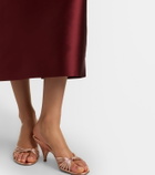 Erdem Floral-appliqué satin slip skirt