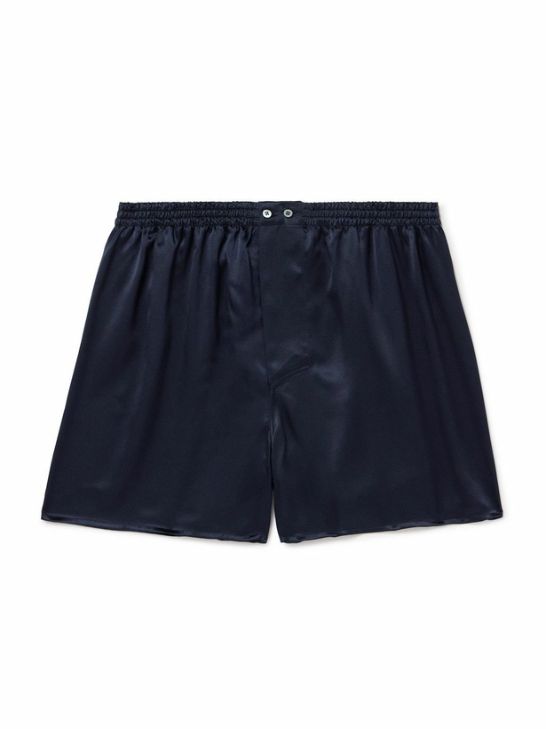 Photo: ZIMMERLI - Silk-Satin Boxer Shorts - Blue