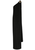 Delos Rania Embellished Crepe-jersey Maxi Dress Black
