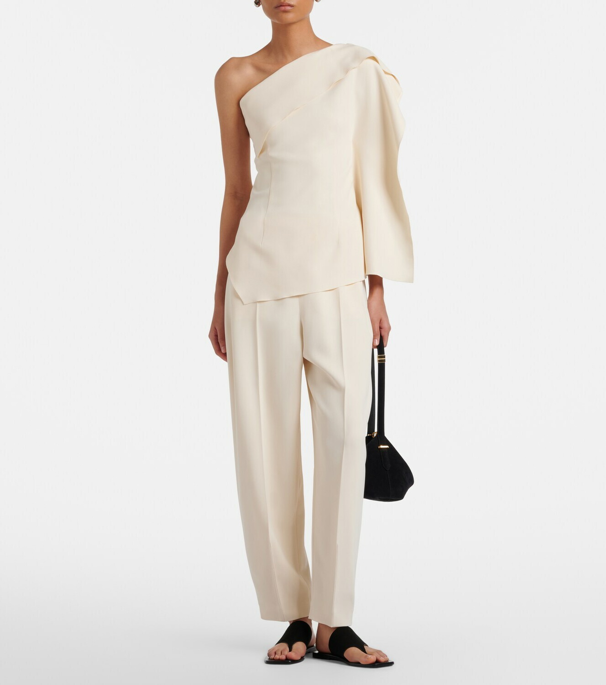 Fforme Lavinia draped one-shoulder top