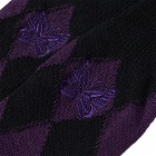 Needles Men's Argyle Jacquard Wool Socks in Purple