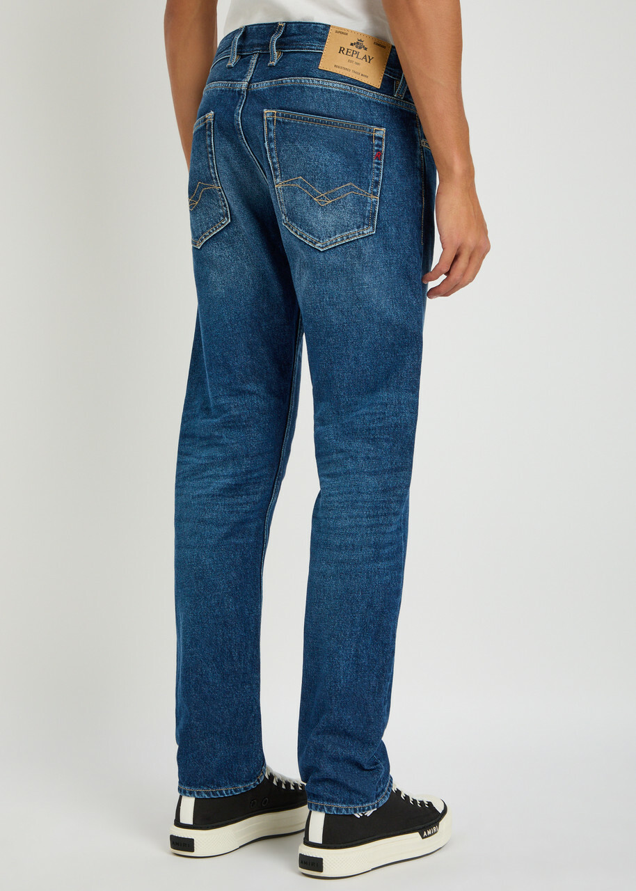 Replay Grover Straight-leg Jeans Mid Blu