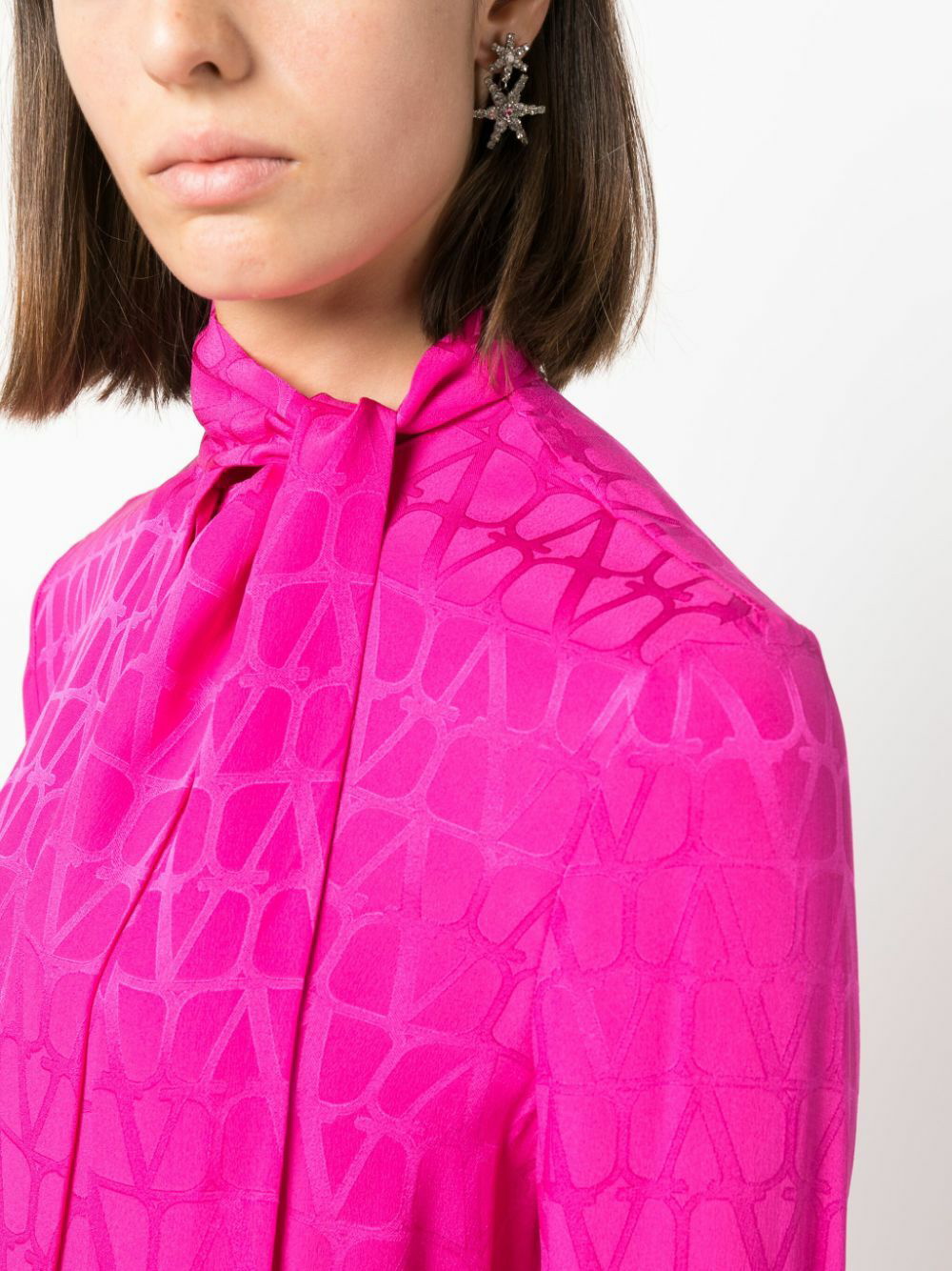 Valentino Garavani Toile Iconographe silk blouse - Pink