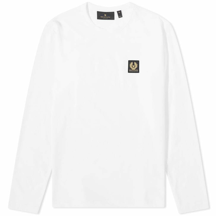 Photo: Belstaff Men's Long Sleeve Patch Logo T-Shirt in White