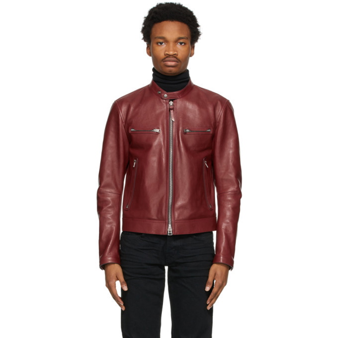 Photo: Tom Ford Red Shiny Leather Racer Jacket