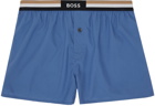 BOSS Two-Pack Blue & Black Button Boxers