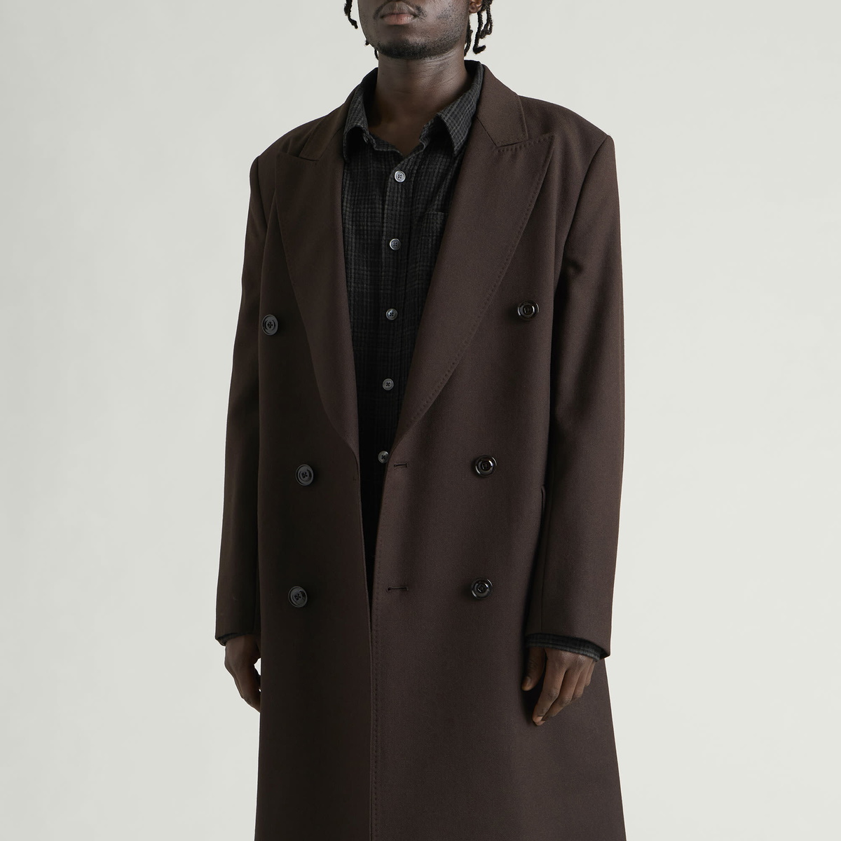 Our Legacy Men's Issue Wool Extended Whale Coat in Deep Pangoa